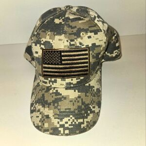 KYS Design Men's OSFM Camo American Flag Adjustable Hat